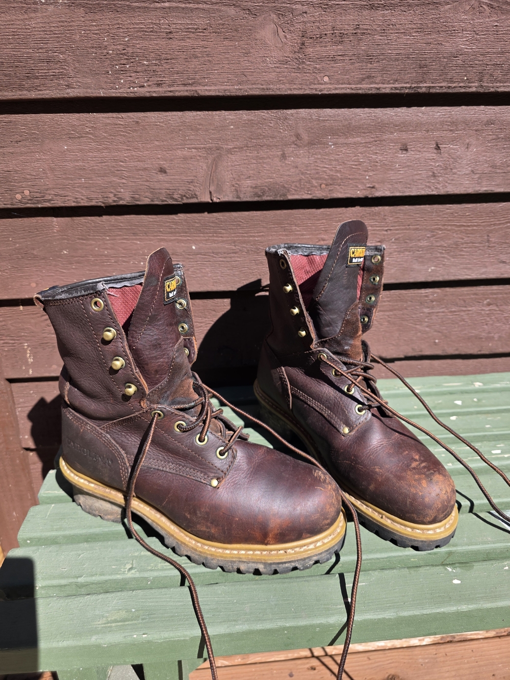 Women's Carolina steel toe work boots.